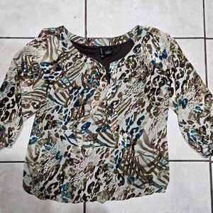 NWOT Small 3/4 sleeve blouse by new direction brown